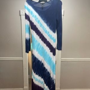 Beautiful tie dye I.N.C Maxi dress  long sleeve fitted like new worn once